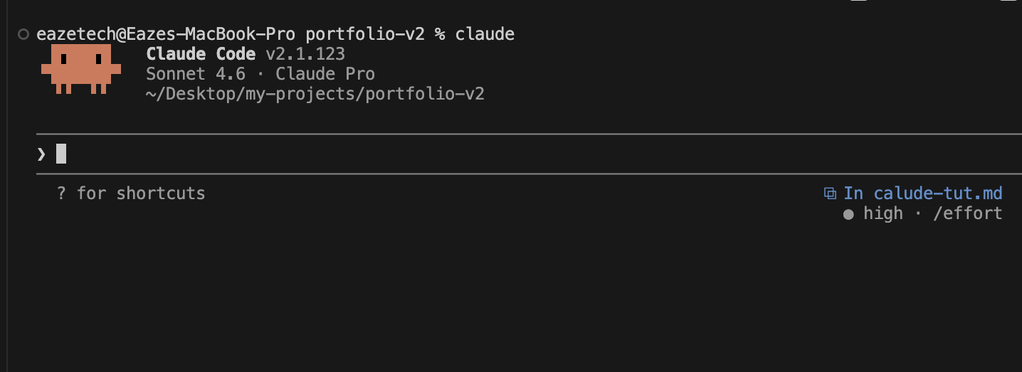 Claude terminal command